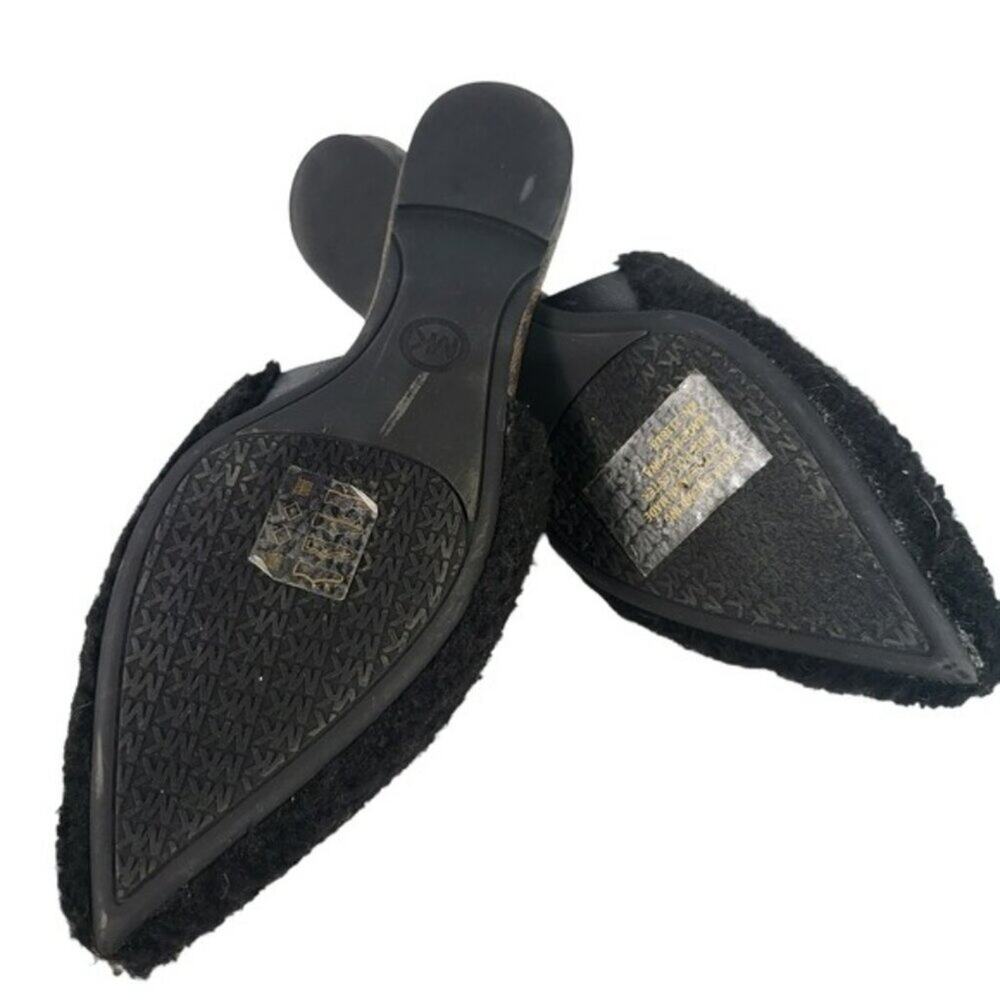 Michael Kors Renee Faux Fur Mule Slippers Black 7.5 - Picture 4 of 4